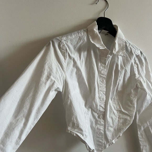 White crop chemise with tie detail - Picture 3 of 5